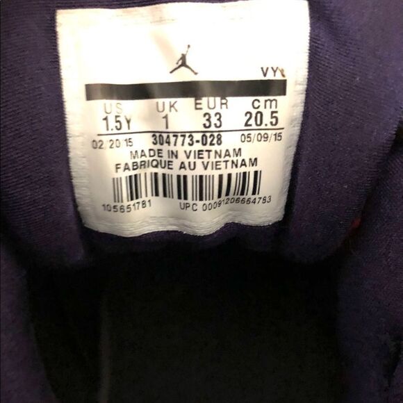 Nike Air Jordan 7 Retro 304773-028 Black SZ 1.5Y - Picture 9 of 10